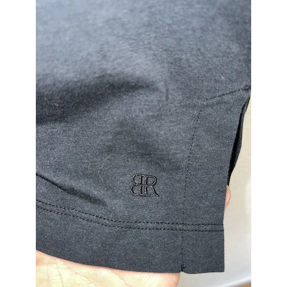 Banana Republic T Shirt Womens Small Short Rolled Sleeve V Neck Stretch Black H - Picture 4 of 9